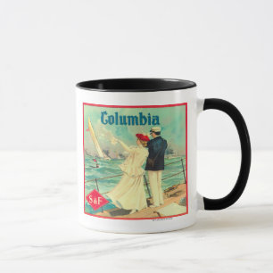 Caneca Etiqueta alaranjada de Colômbia