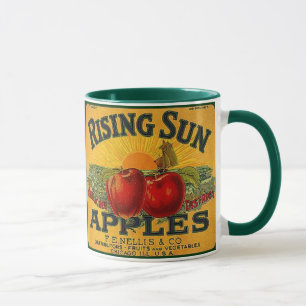 CANECA ETIQUETA DA CAIXA DE APPLE DA MARCA DO SOL DE