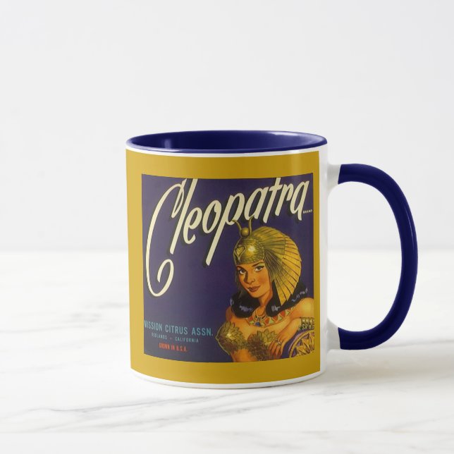 CANECA ETIQUETA DA CAIXA DO CITRINO DE CLEOPATRA DO (Direita)