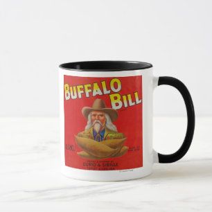 Caneca Etiqueta da caixa do Yam da marca de Buffalo Bill