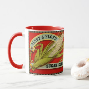 Caneca Etiqueta vegetal da Vintage, Milha de Açúcar Oln