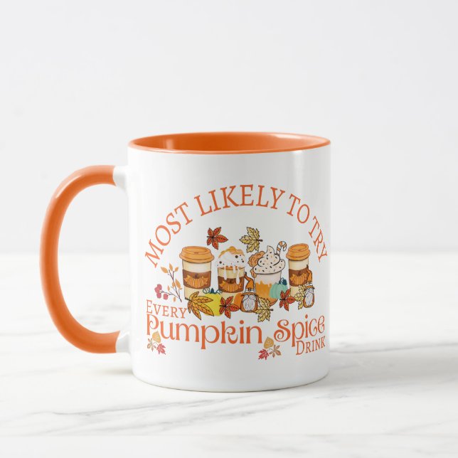 Caneca Eu Adoro Bebidas De Especiarias De Abóbora (Esquerda)