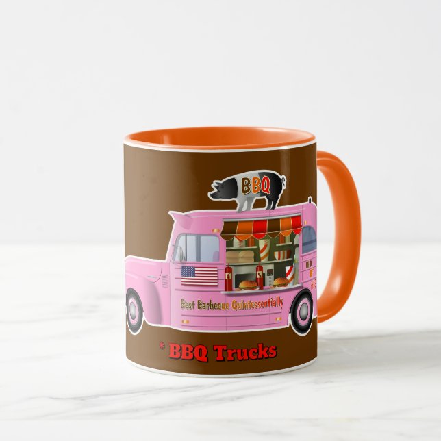 Caneca Eu Adoro Caminhões (Caminhões de CHURRASCO) (Frente Esquerda)