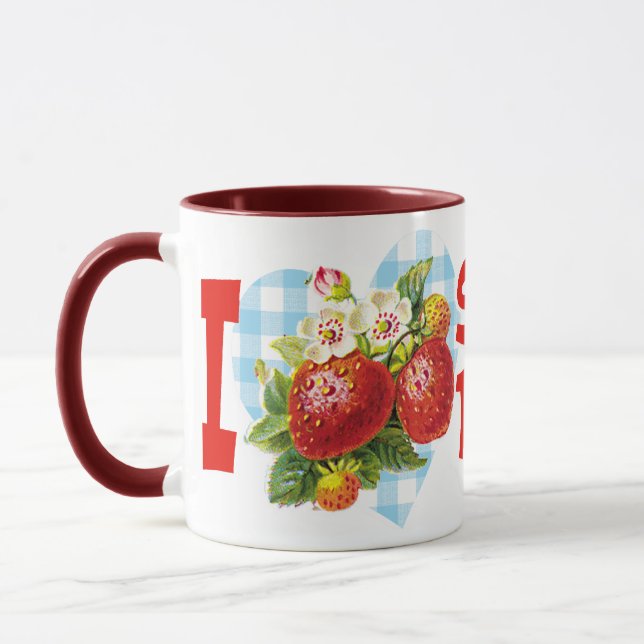 Caneca Eu Adoro Morangos (Esquerda)
