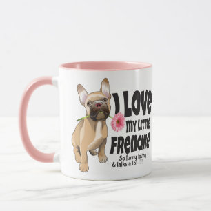 Caneca Eu adoro o meu pequeno francês - Buldogue francê