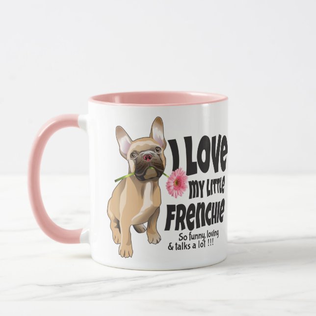 Caneca Eu adoro o meu pequeno francês - Buldogue francês (Esquerda)