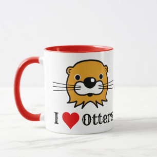 Caneca Eu Adoro Otters. Apreciação Externa