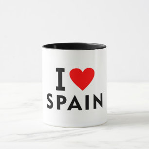 Caneca Eu adoro país Espanha como turismo de viagem cardí