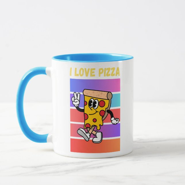 Caneca Eu adoro pizza. (Esquerda)