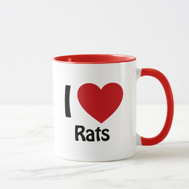 Caneca Eu adoro ratos (Direita)