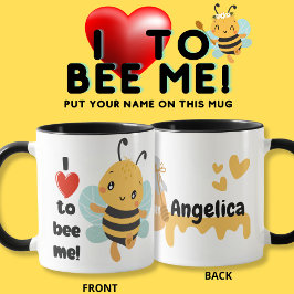 Caneca "Eu adoro ser eu" Bumblebee com nome personalizado