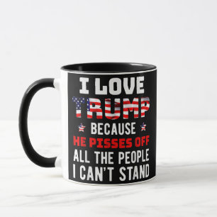 Caneca Eu Adoro Trump Porque Ele Irrita As Pessoas Que Eu