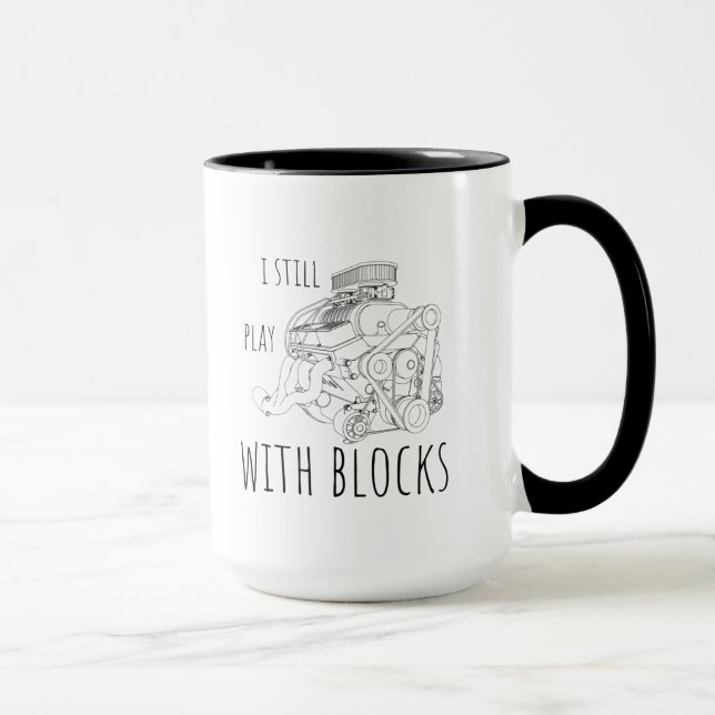 Caneca Eu ainda brinco com blocos engraçados (Direita)