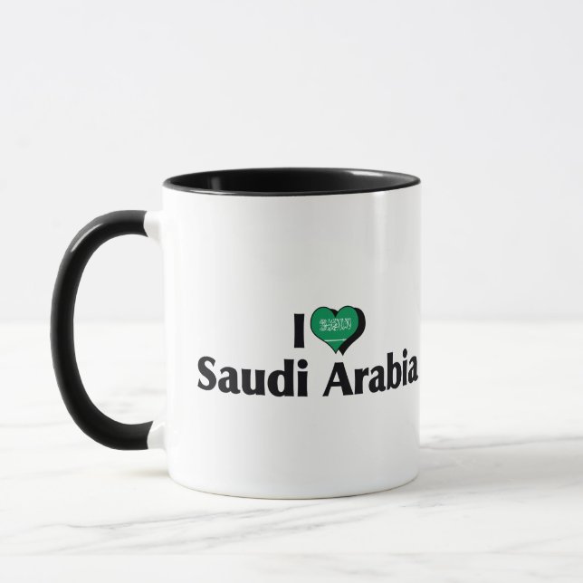 Caneca Eu Amo a Bandeira da Arábia Saudita (Esquerda)