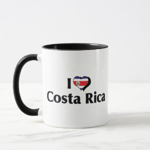 Caneca Eu Amo a Bandeira da Costa Rica