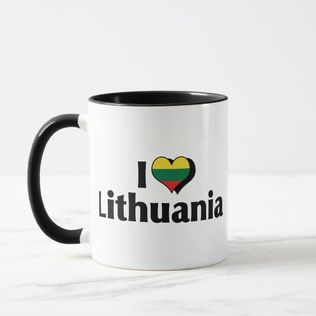 Caneca Eu Amo a Bandeira da Lituânia (Esquerda)