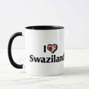 Caneca Eu Amo a Bandeira da Suazilândia