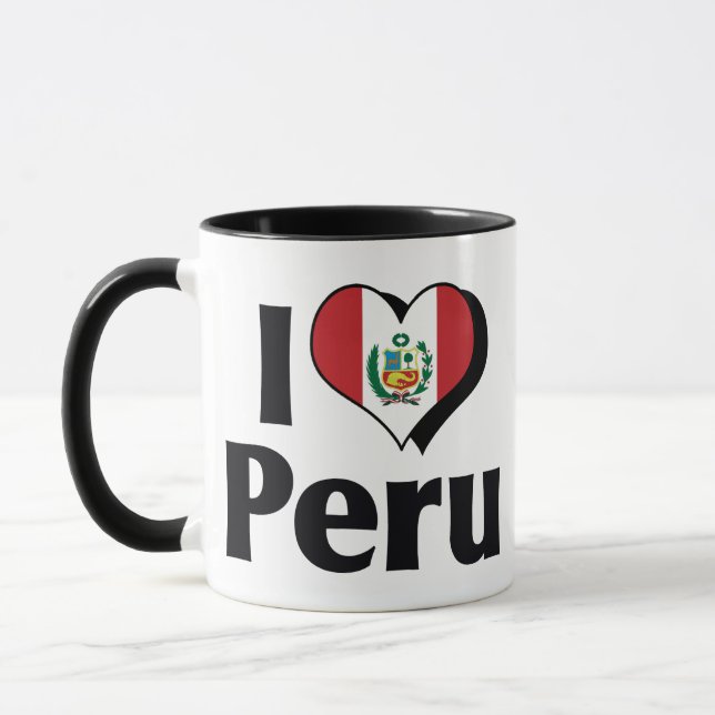 Caneca Eu Amo a Bandeira do Peru (Esquerda)