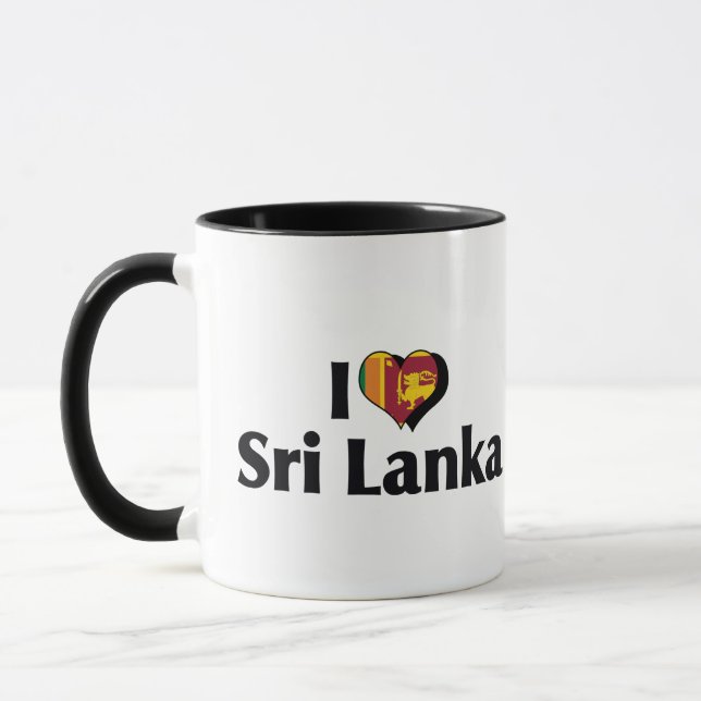 Caneca Eu Amo a Bandeira do Sri Lanka (Esquerda)