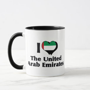 Caneca Eu Amo a Bandeira dos Emirados Árabes Unidos
