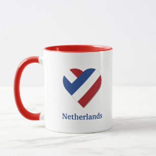 Caneca Eu Amo a Bandeira dos Países Baixos