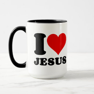 Caneca eu amo a citação de Jesus cristão