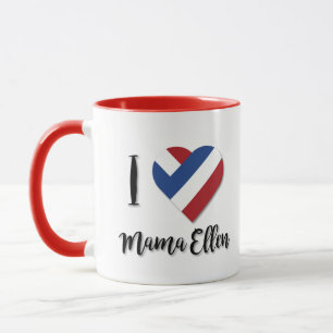 Caneca Eu Amo a Mamãe Ellen com Bandeira dos Países Baixo