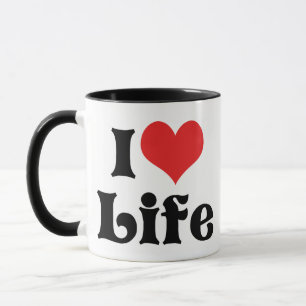 Caneca Eu amo a vida do coração - Viva ri amor estando vi