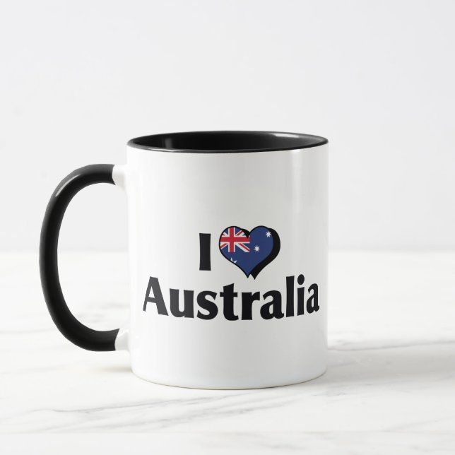 Caneca Eu Amo Bandeira da Austrália (Esquerda)