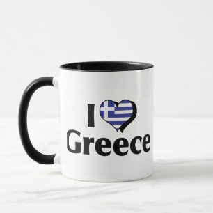 Caneca Eu Amo Bandeira da Grécia