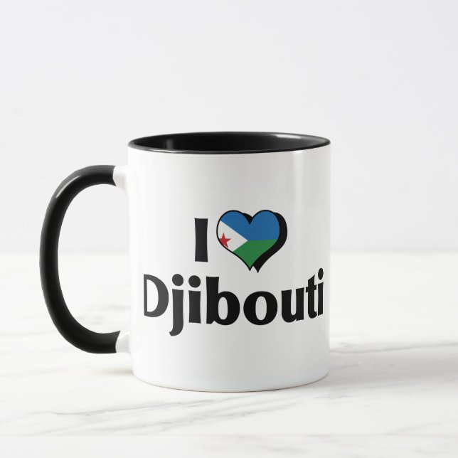 Caneca Eu Amo Bandeira Djibouti (Esquerda)