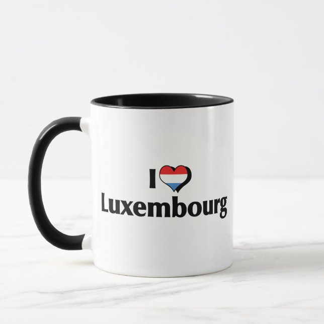 Caneca Eu Amo Bandeira do Luxemburgo (Esquerda)