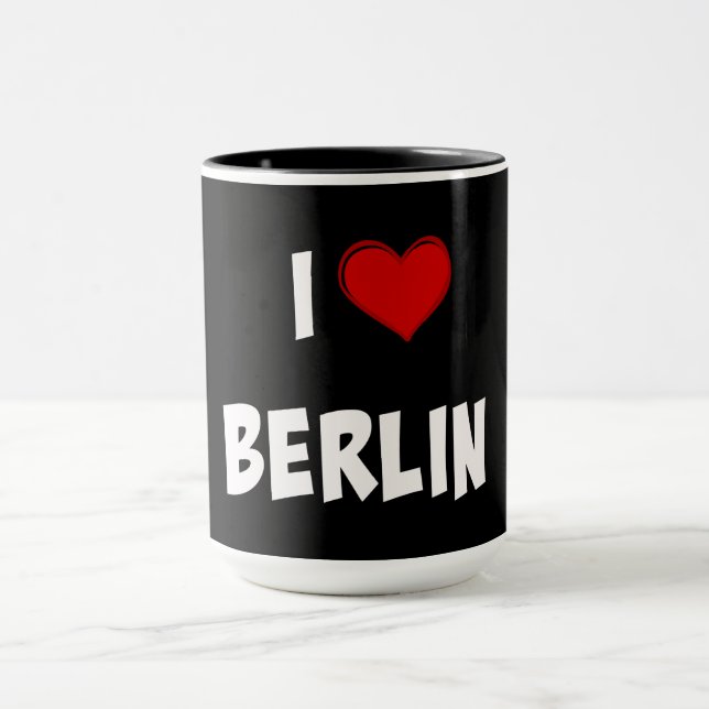 Caneca Eu amo Berlim, preto clássico (Centro)