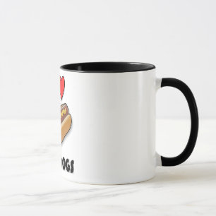 Caneca Eu amo cachorros quentes