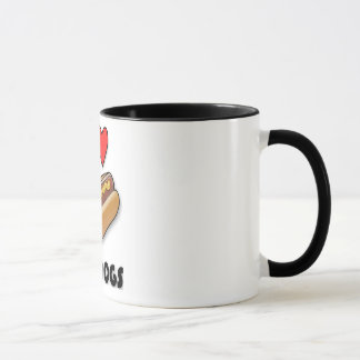 Caneca Eu amo cachorros quentes