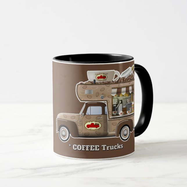 Caneca Eu Amo Caminhões (caminhões de CAFE) (Frente Esquerda)
