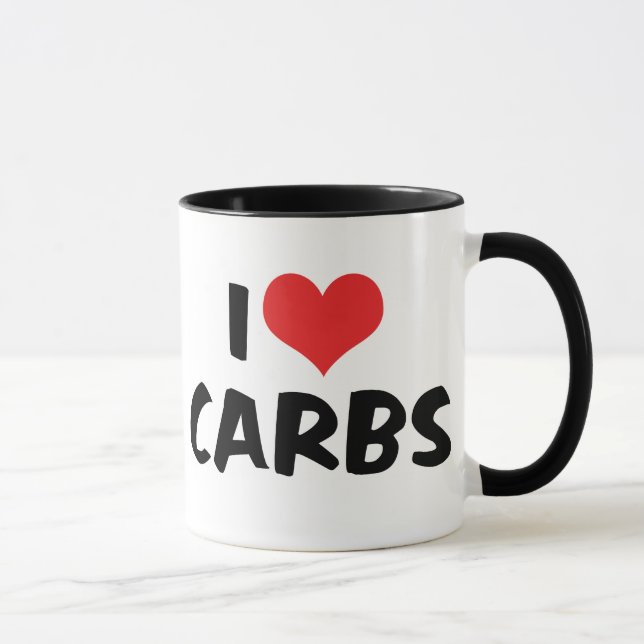 Caneca Eu Amo Carboidratos (Direita)