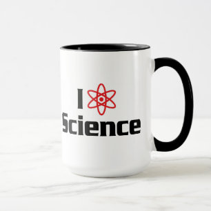 Caneca Eu Amo Ciência do Coração - Cientista de Física Nu