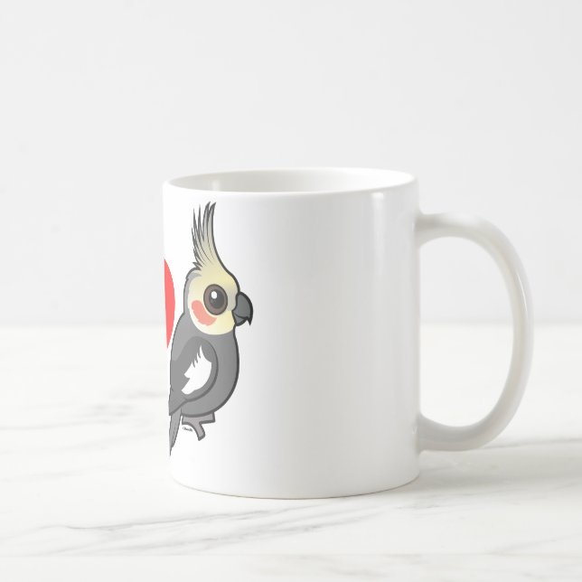 Caneca Eu amo Cockatiels (Direita)
