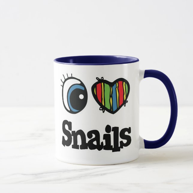 Caneca Eu Amo (Coração) Caracóis (Direita)