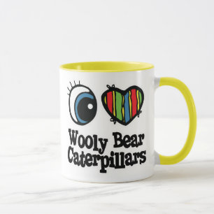 Caneca Eu Amo (Coração) Lagartas Wooly Bear