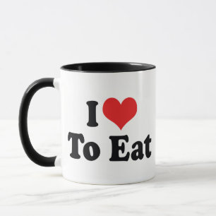 Caneca Eu Amo Coração Para Comer - Amante de Comida
