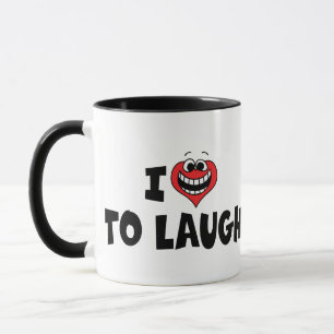 Caneca Eu amo coração para rir - Amante da Comédia