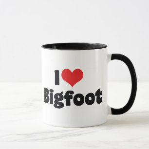Caneca Eu Amo Coração Pé Grande Sasquatch Yeti