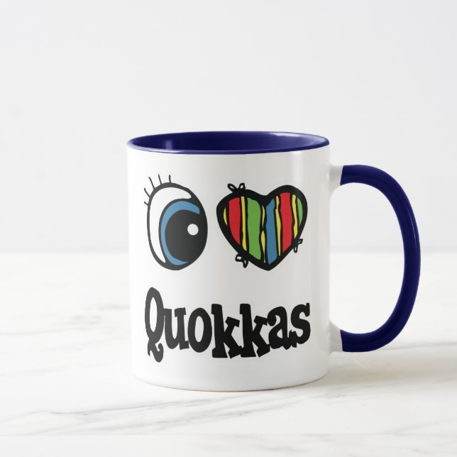 Caneca Eu Amo (Coração) Quokkas (Direita)