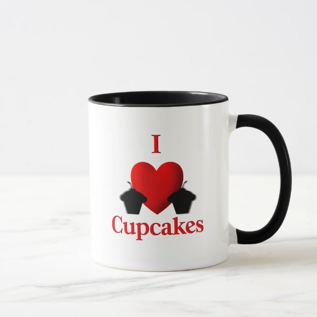 Caneca Eu Amo Cupcakes (Direita)
