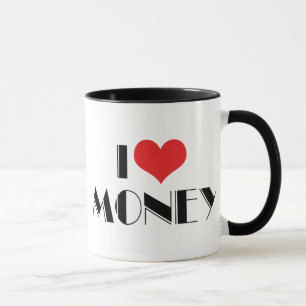 Caneca Eu Amo Dinheiro do Coração - Empreendedor de Negóc