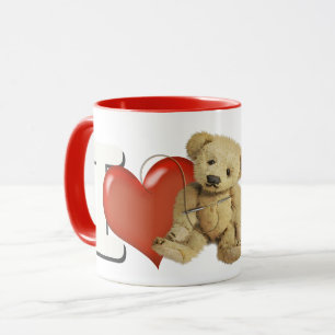 Caneca Eu amo fazer os ursos personalizados