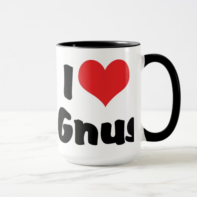 Caneca Eu Amo Gnus Coração (Direita)