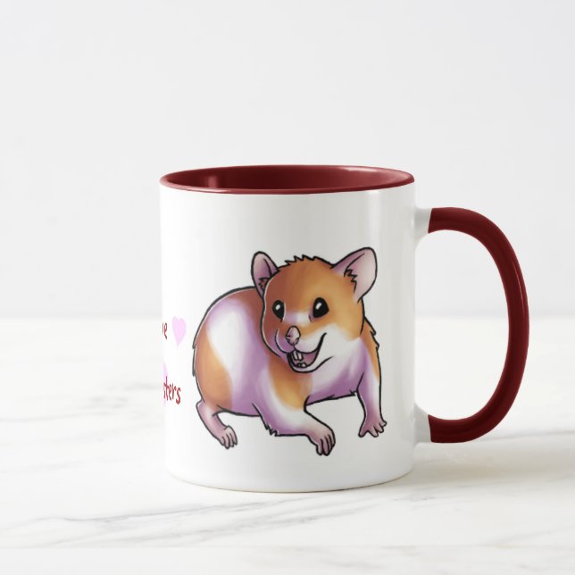 Caneca Eu amo hamster (Direita)
